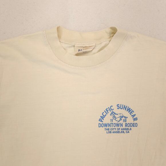 PacSun Casual Crew Neck Short Sleeve Striped T Shirt Mens Size Medium M Tan - Picture 1 of 9